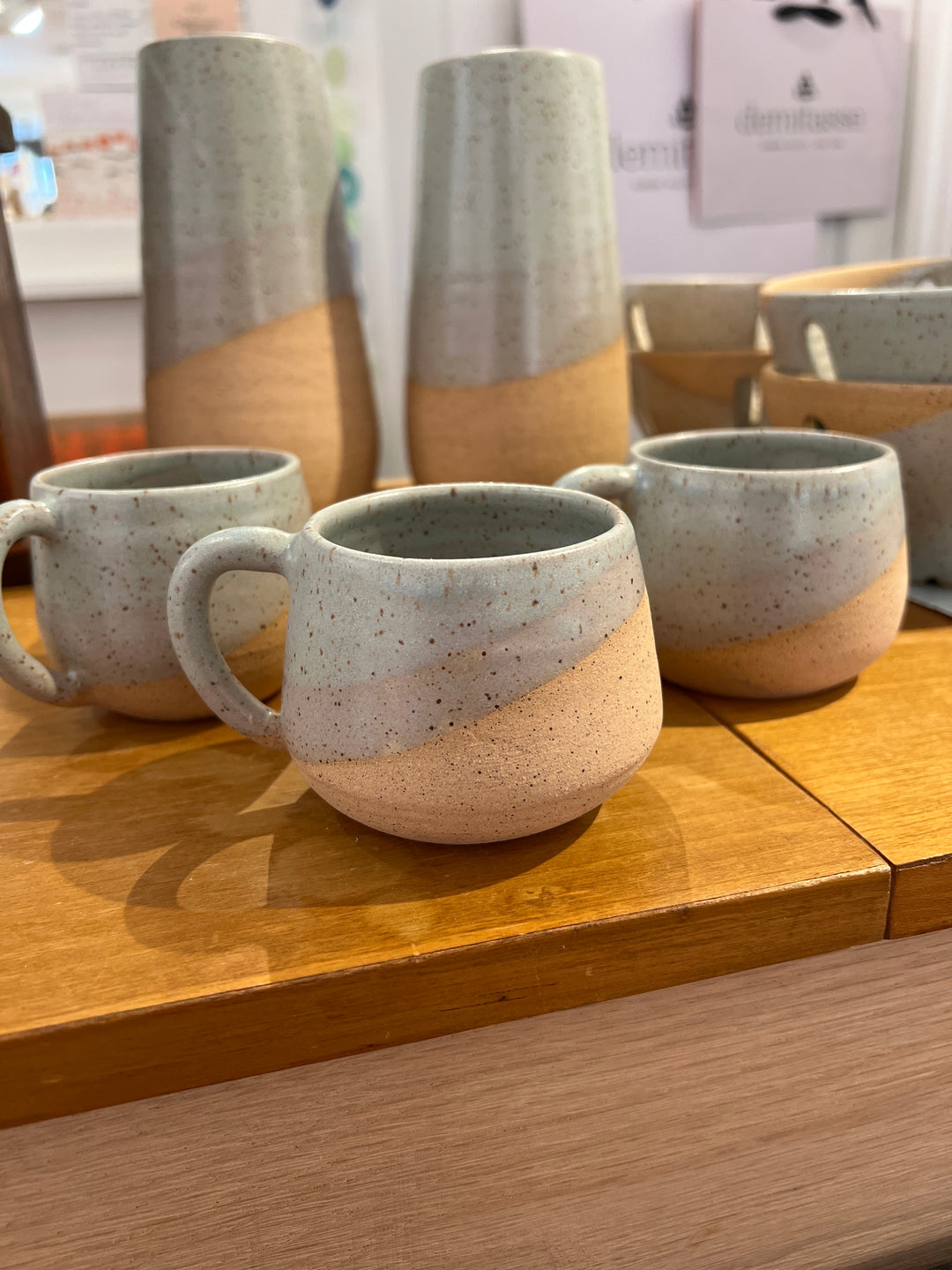 Demitasse Cup Speckled Mint - Rounded