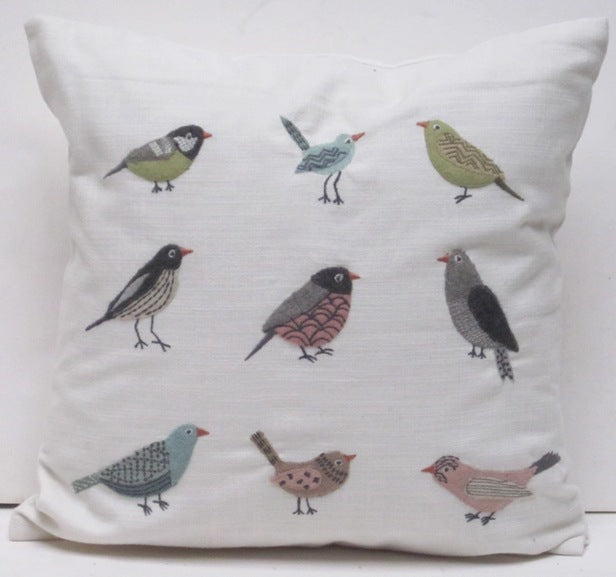 Aviary Cream Throw Pillow
