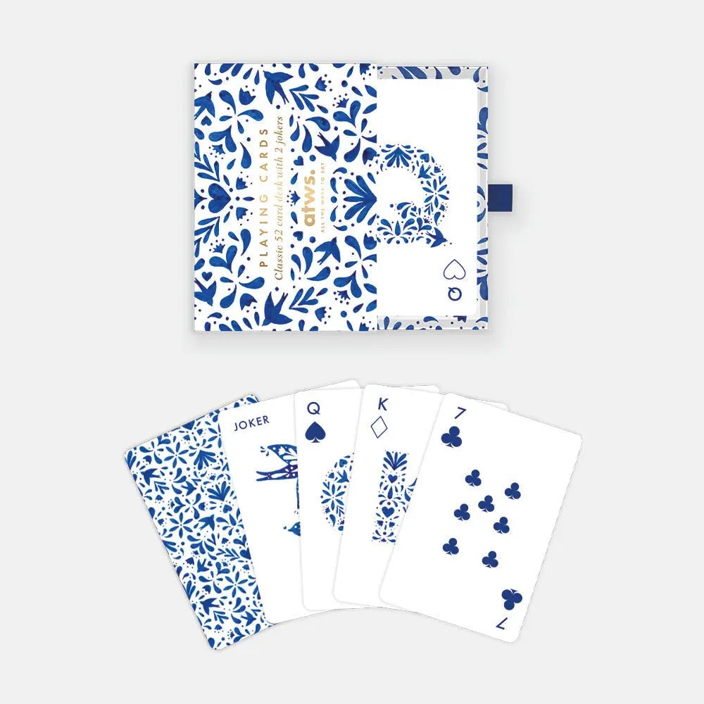 Blue Swallows Playing Cards