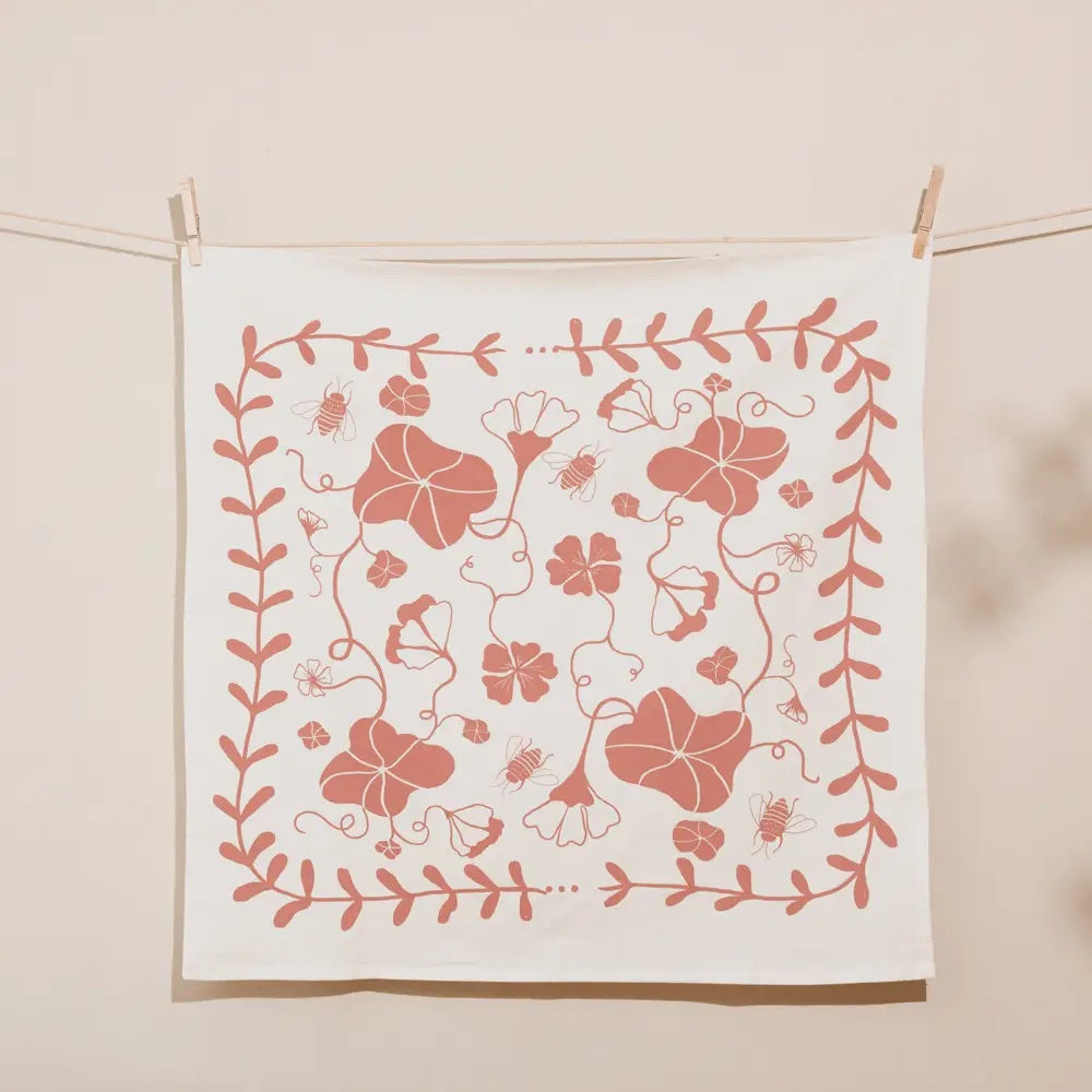 Blush Nasturtium Tea Towel