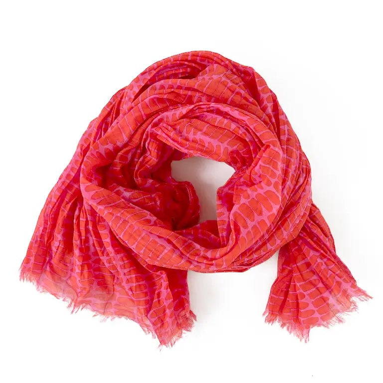 Cotton Scarf: Wall Pink/Red