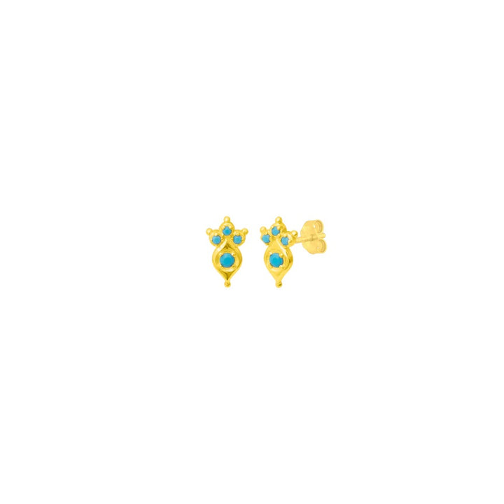 Pendientes Grace Turquesa Dorado