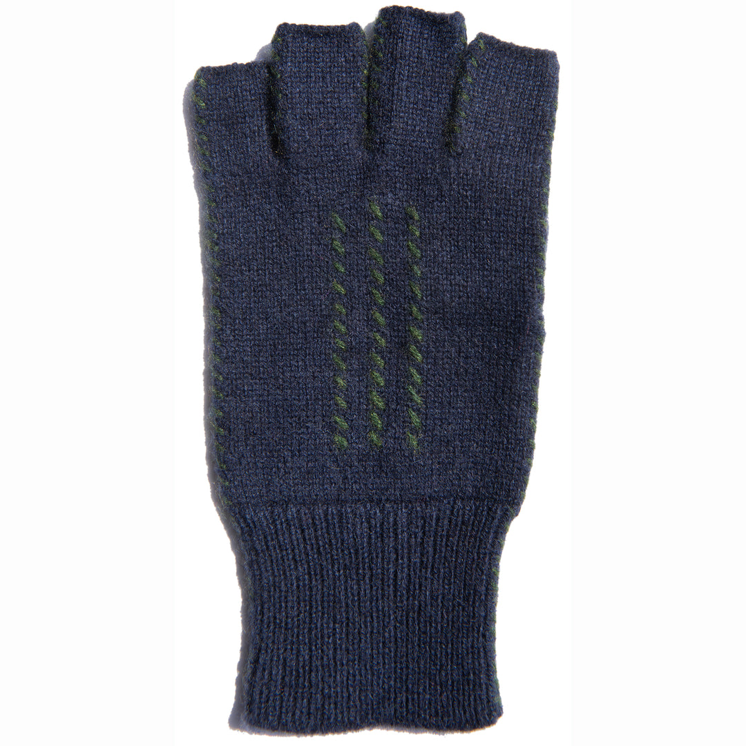 Cashmere Fingerless Gloves- Navy & Loden