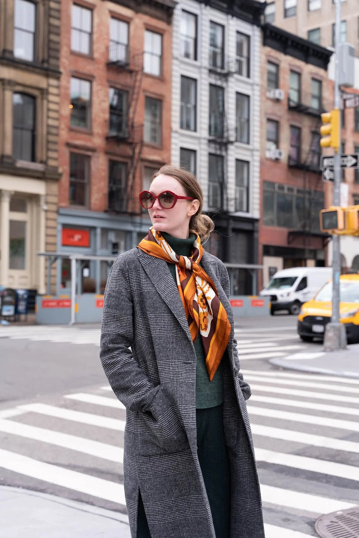 Leopards w/ Floral Fountain Silk Scarf