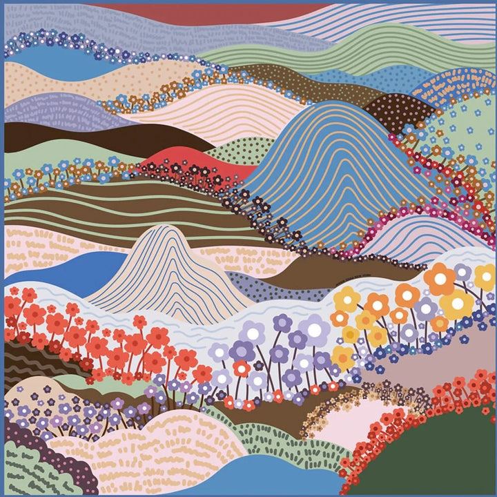 Floral Mountain Silk Scarf