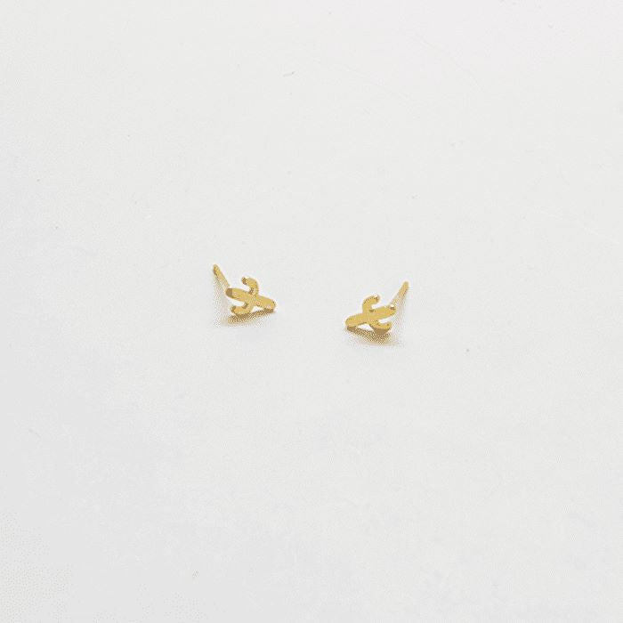 Gold Cactus Stud Earring