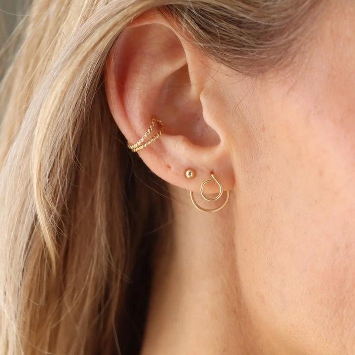 Gold Ear Jacket Earrings