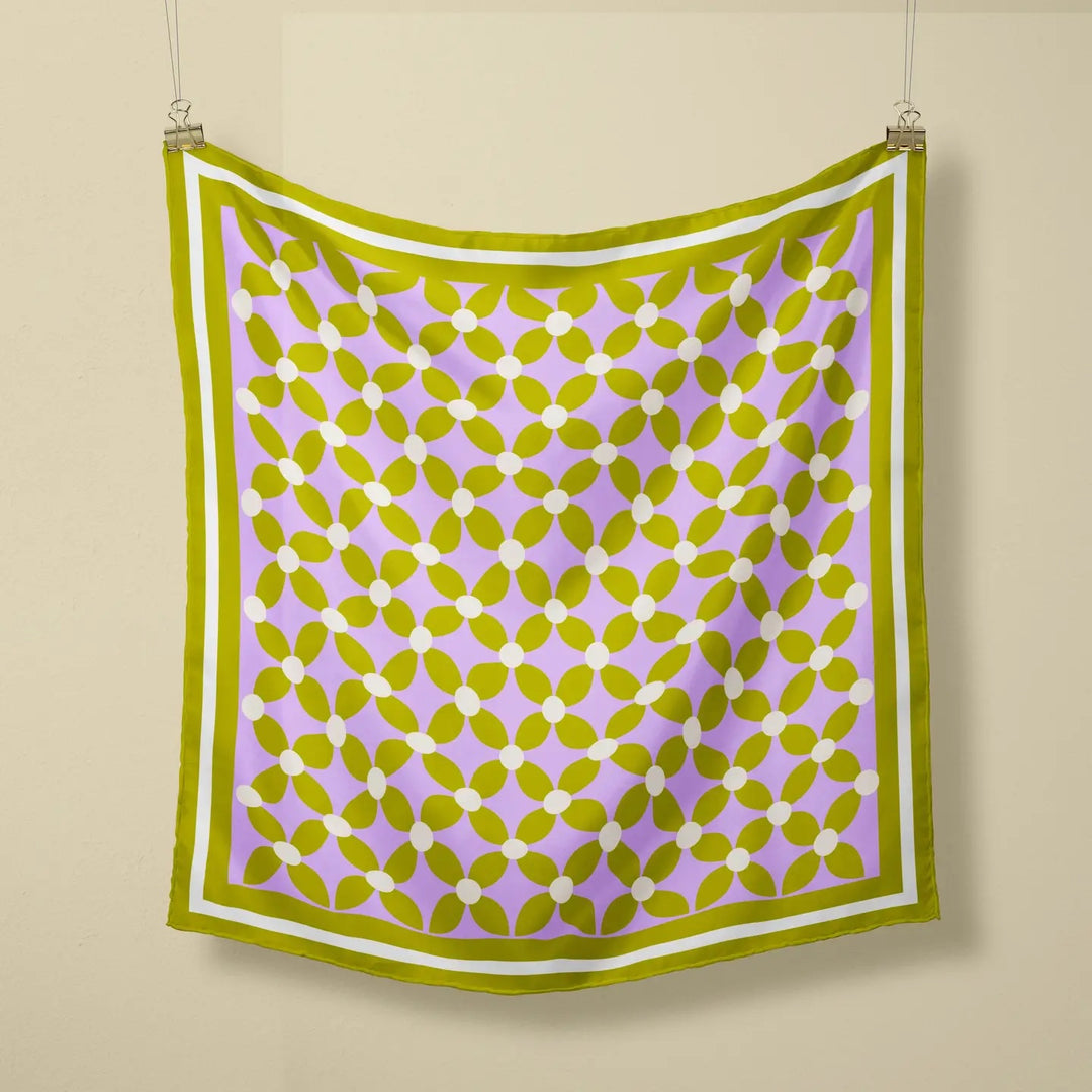 Lime and Lilac Floral Scarf