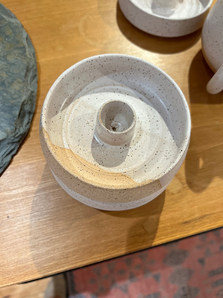 Palo Santo/Candle Holder-Speckled White