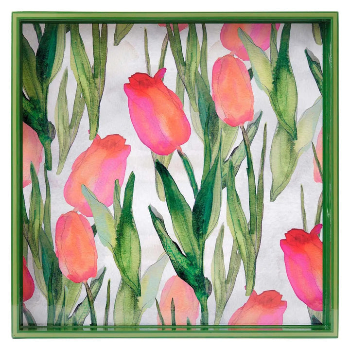 Pink Tulips Serving Tray