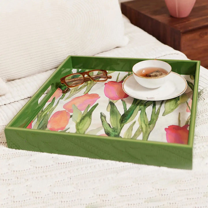 Pink Tulips Serving Tray