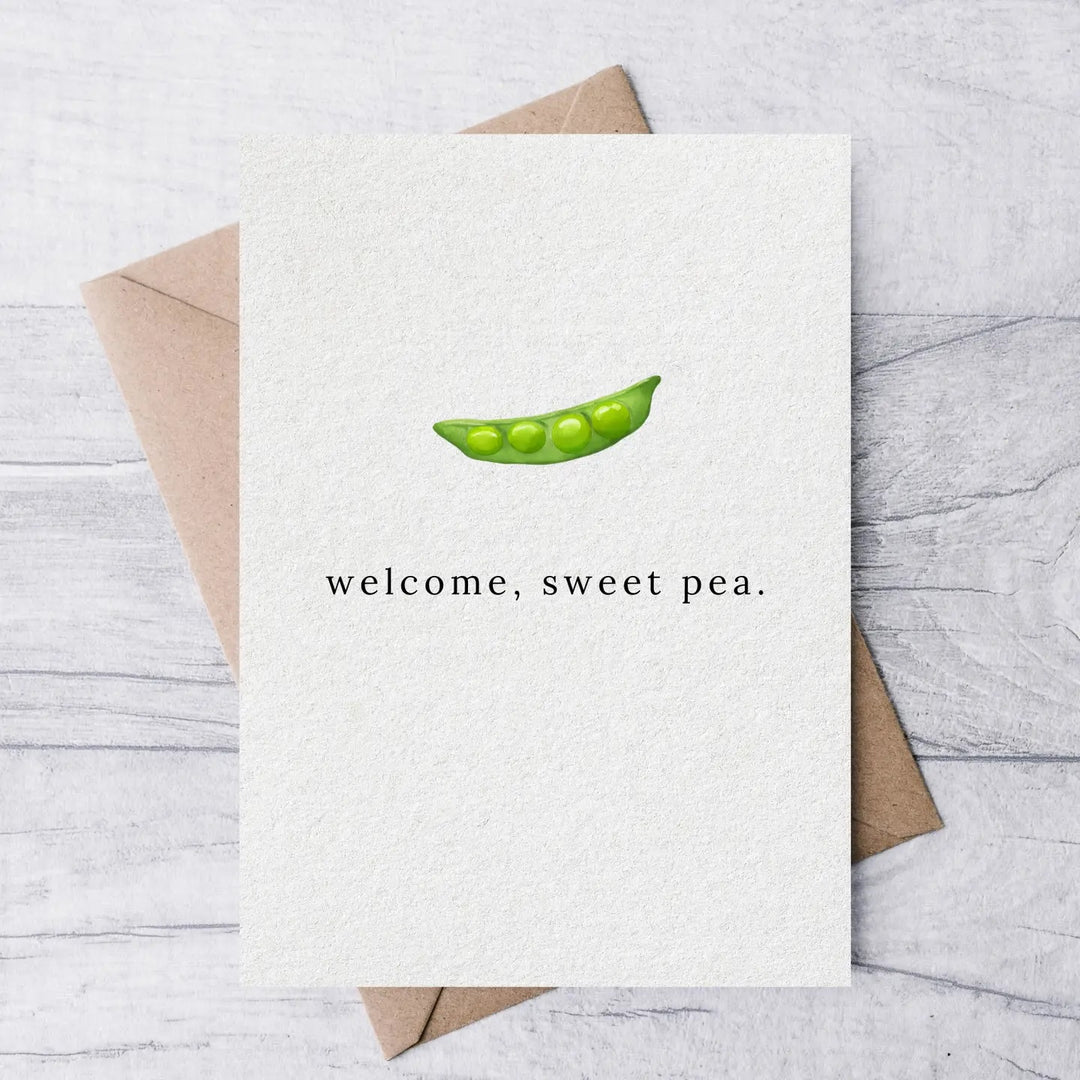Welcome Sweet Pea Card
