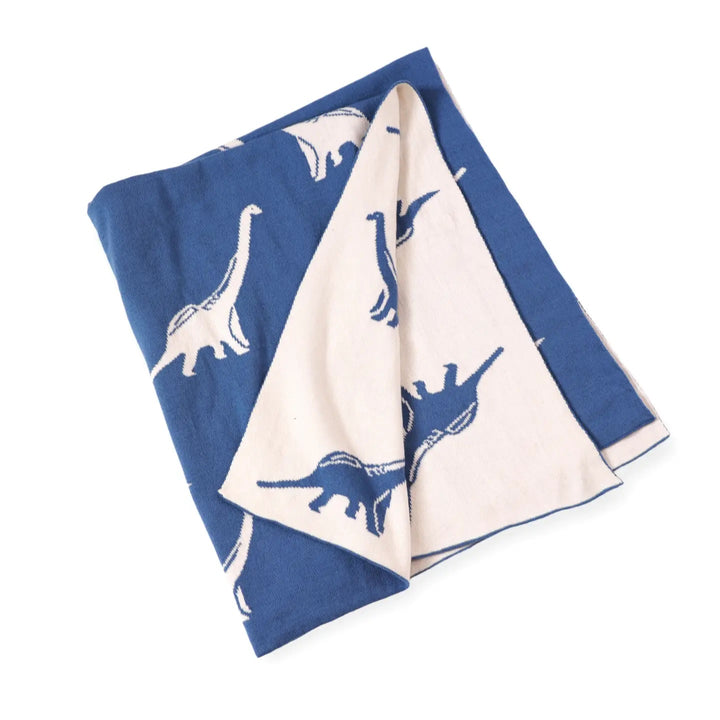 Sweater Knit Baby Blanket- Dinos