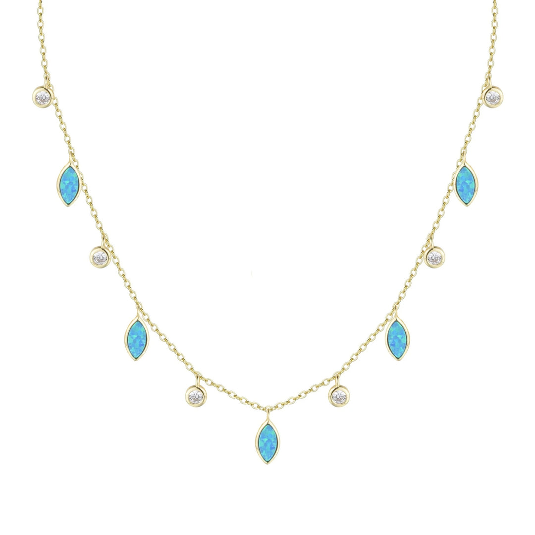 Drops of Spring Necklace-Blue Green Opal