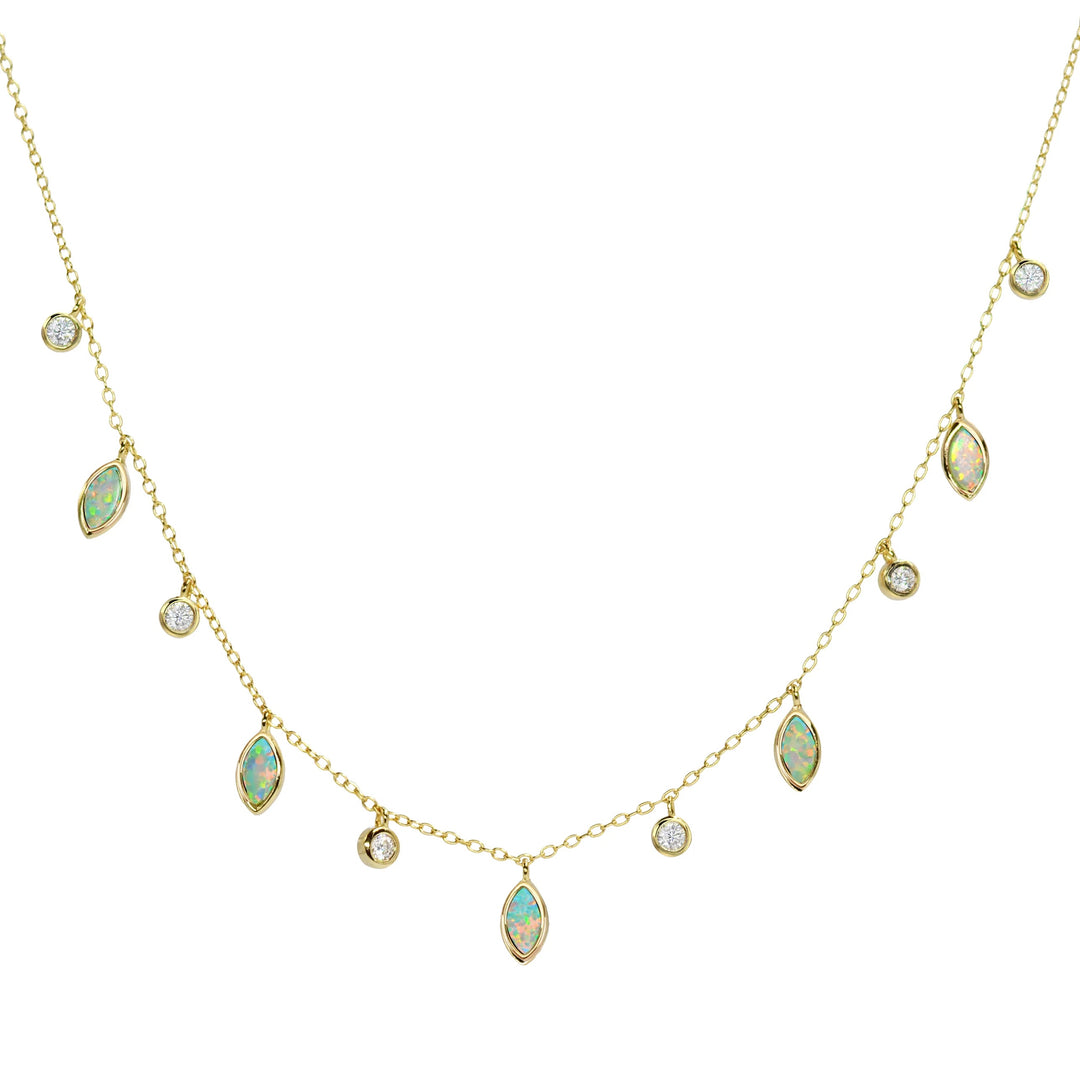 Drops of Spring Necklace-Light Green Opal