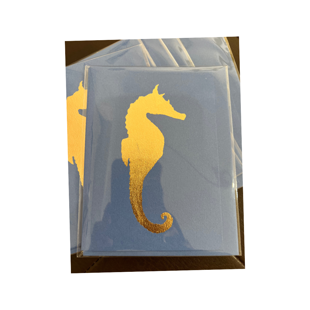 Blue Seahorse Card