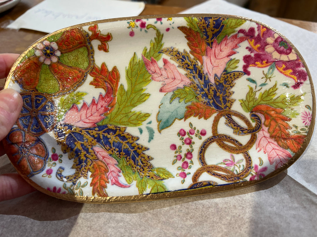 Bandeja Decoupage-Hoja De Tabaco