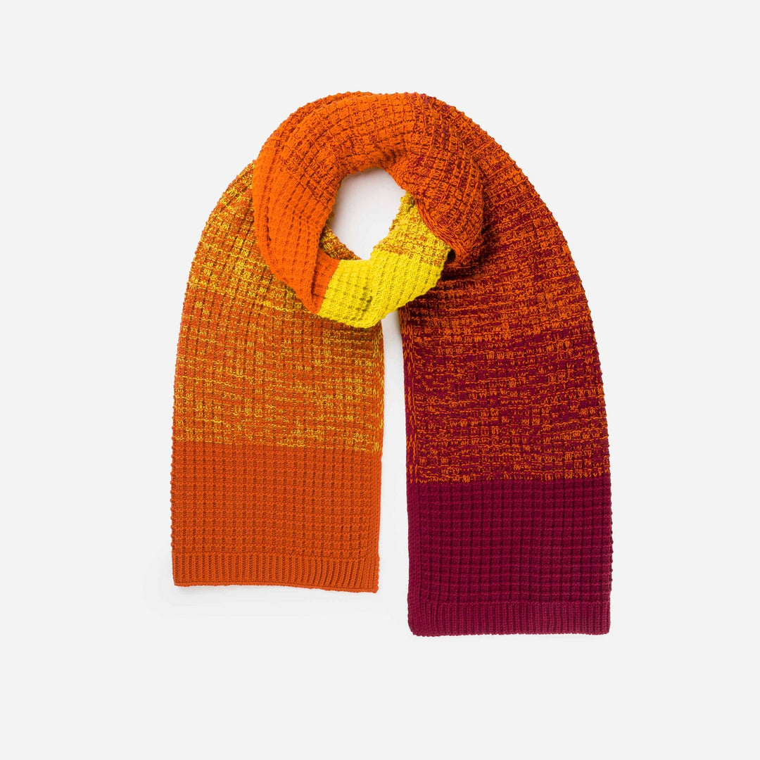 Waffle Scarf- Golden Olive Flame