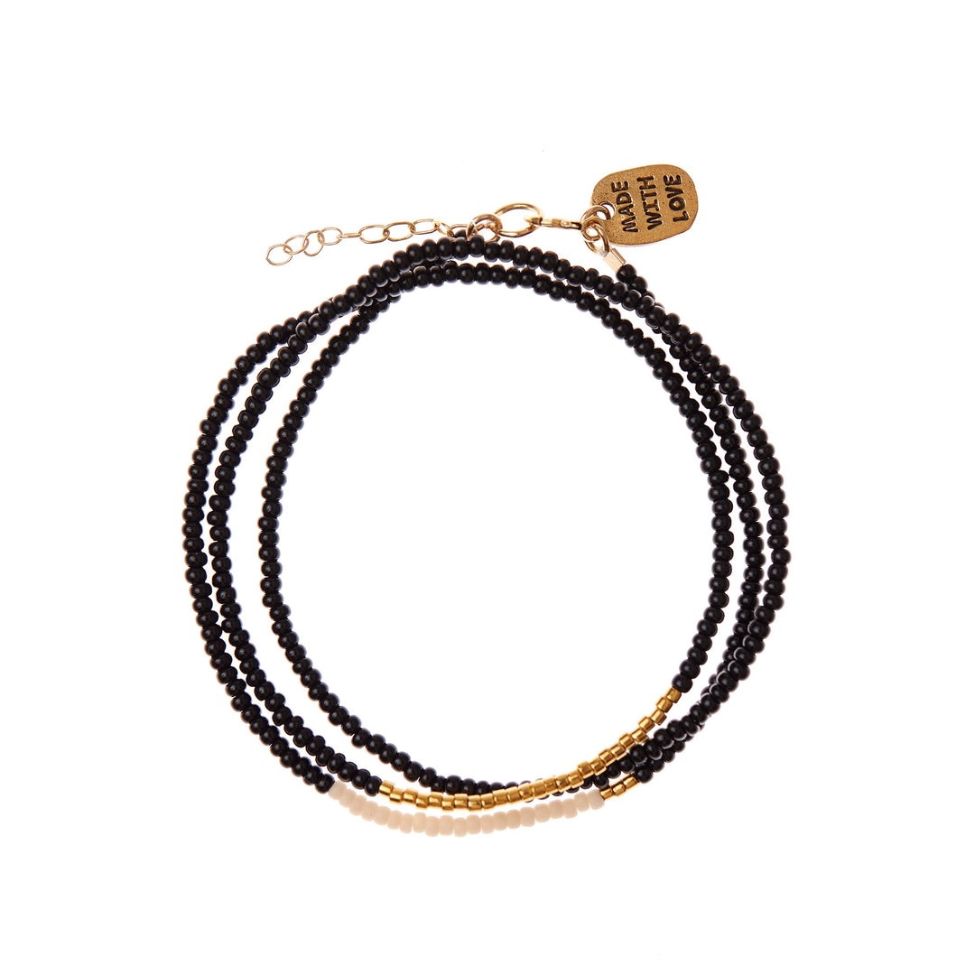 Triple Wrap Endito Bracelet- Black