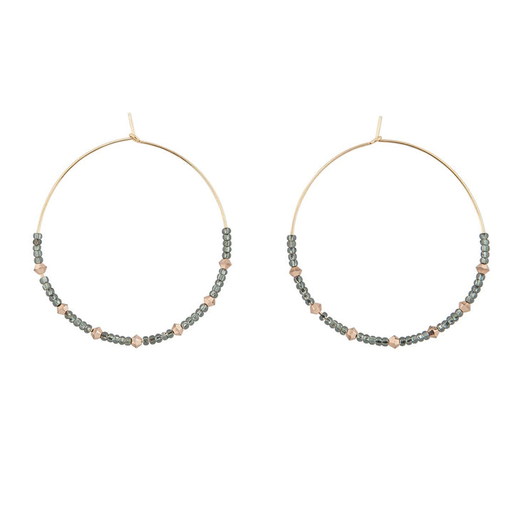 Large Crystal Hoops- Shiny Graphite