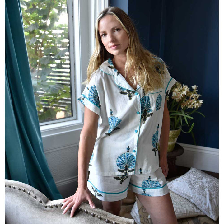 Aqua Shell Print Summer PJs