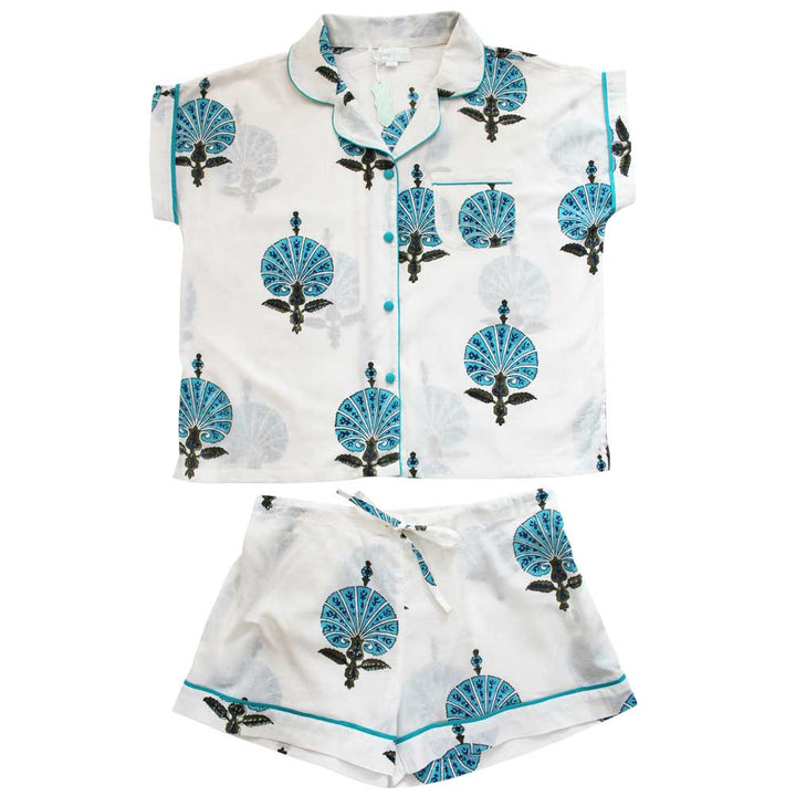 Aqua Shell Print Summer PJs