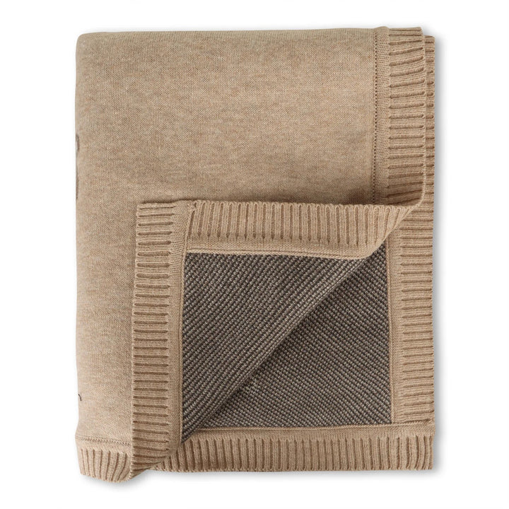 Bear Organic Cotton Knit Jacquard Blanket