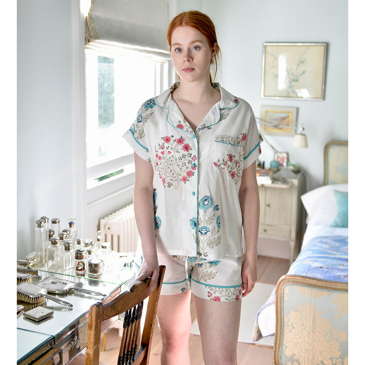 Blue & Pink Floral Print Summer PJs