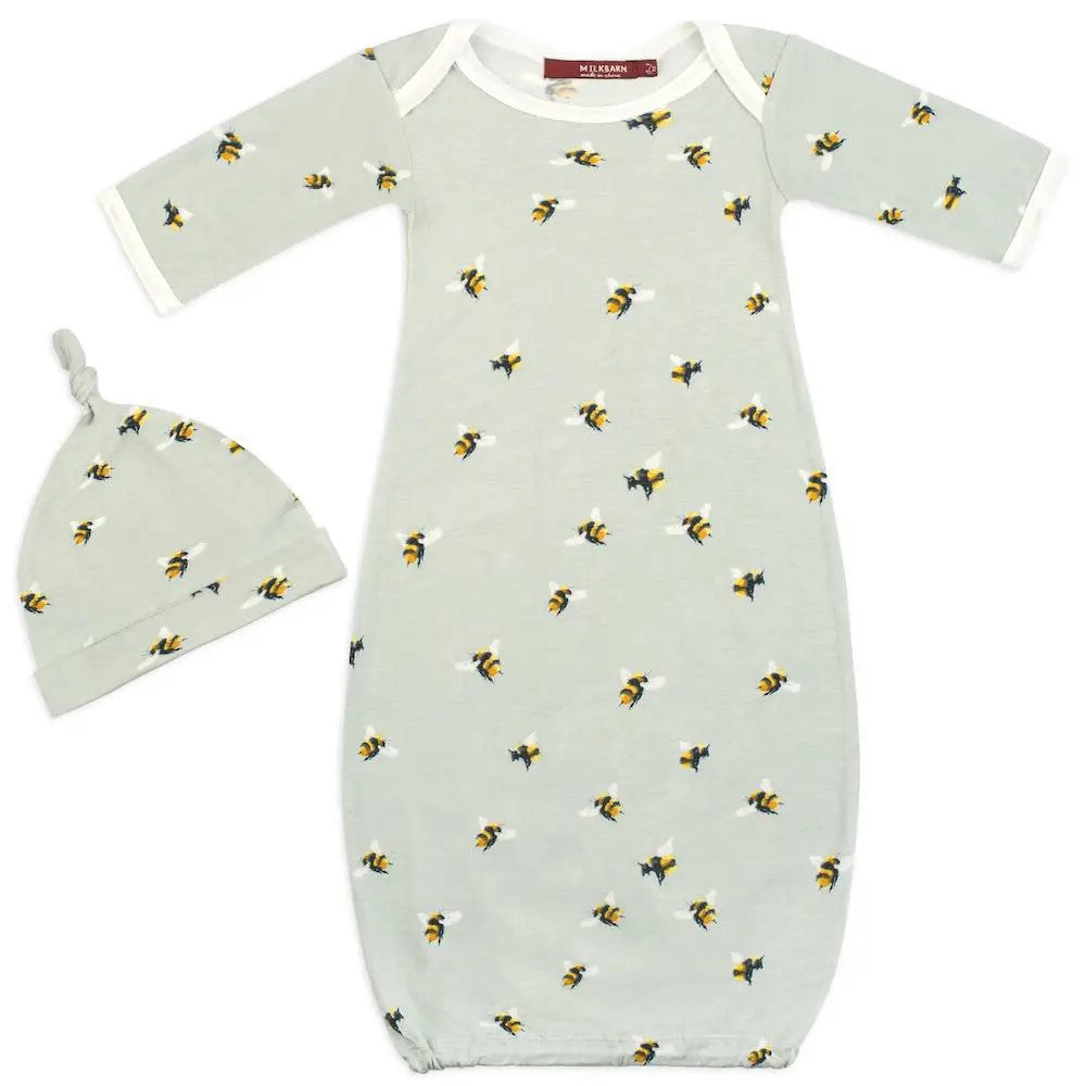 Bumblebee Newborn Gown & Hat Set