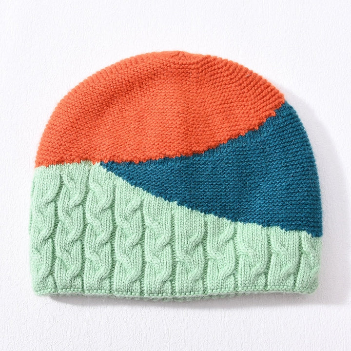 Patchwork Cashmere Beanie- Mint