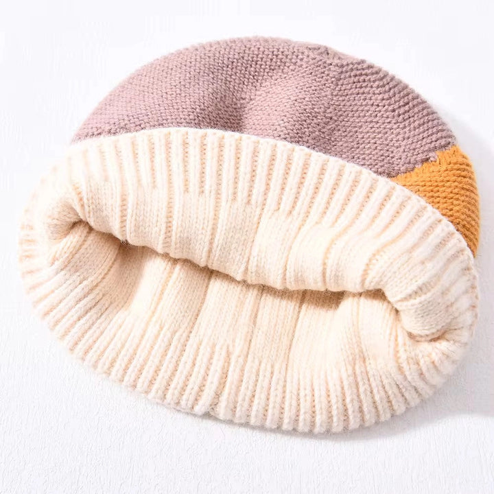 Patchwork Cashmere Beanie- Mustard