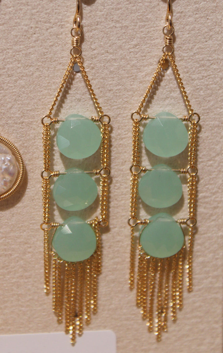 Chalcedony Ladder Drop Earrings