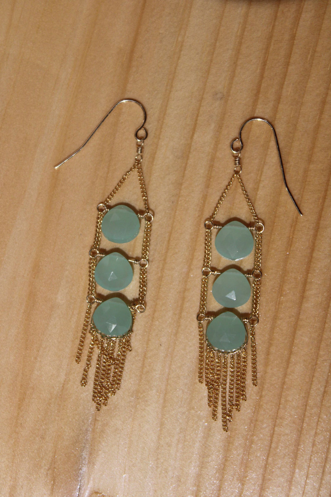 Chalcedony Ladder Drop Earrings