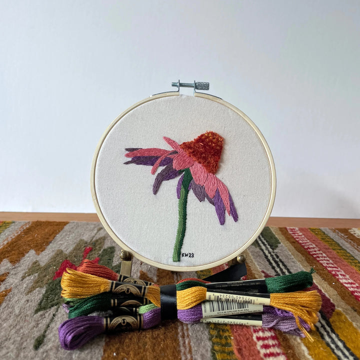 DIY Embroidery Kit- Coneflower