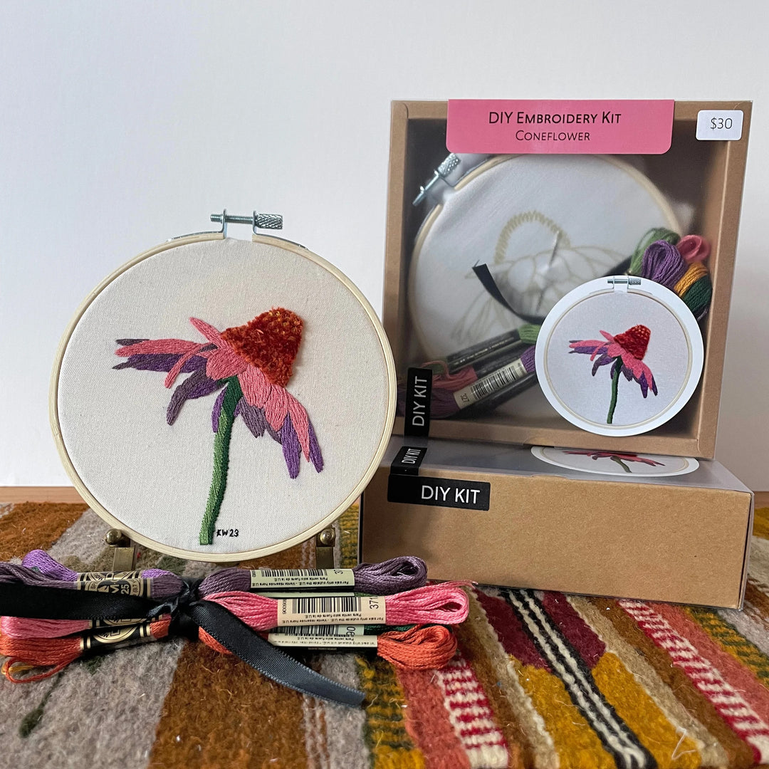 DIY Embroidery Kit- Coneflower