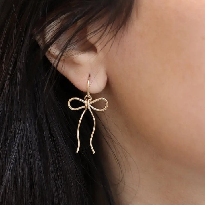 Gold Bow Earrings