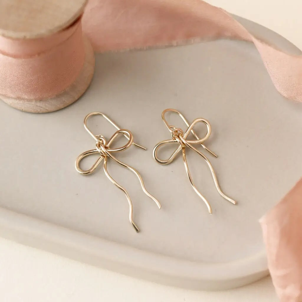 Gold Bow Earrings