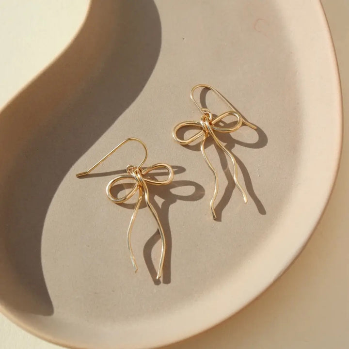 Gold Bow Earrings