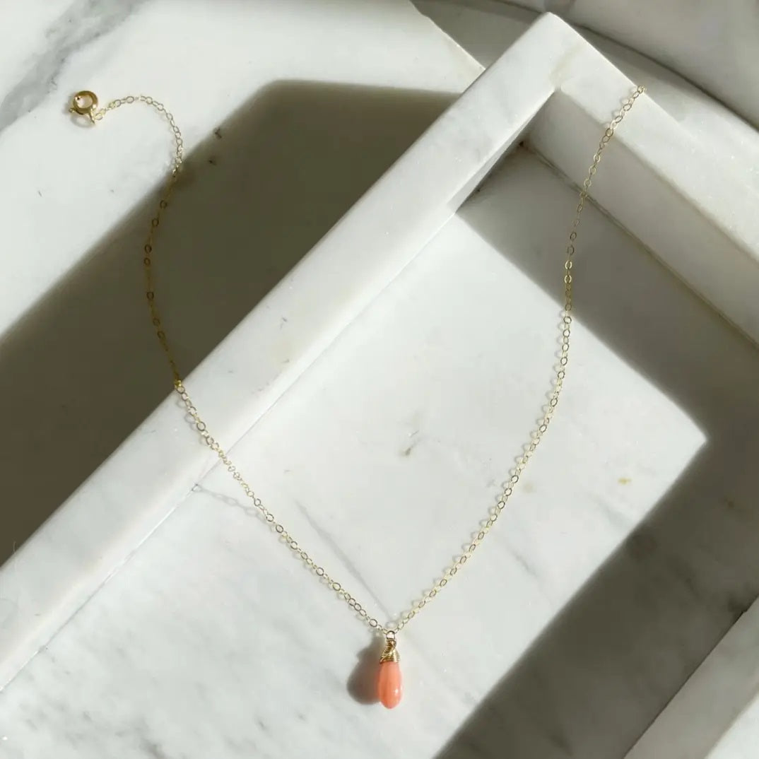 Coral Drop Necklace