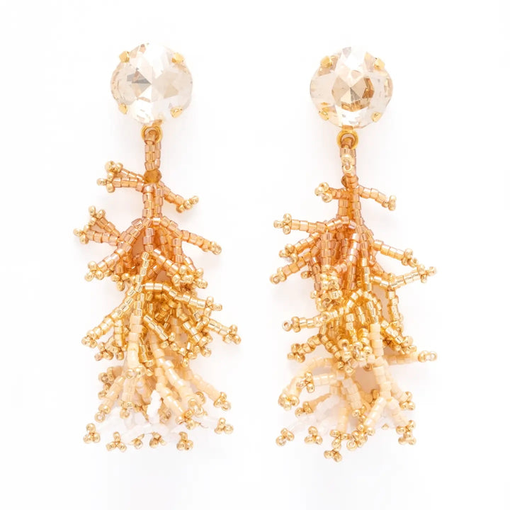 Coral Fringe Earrings