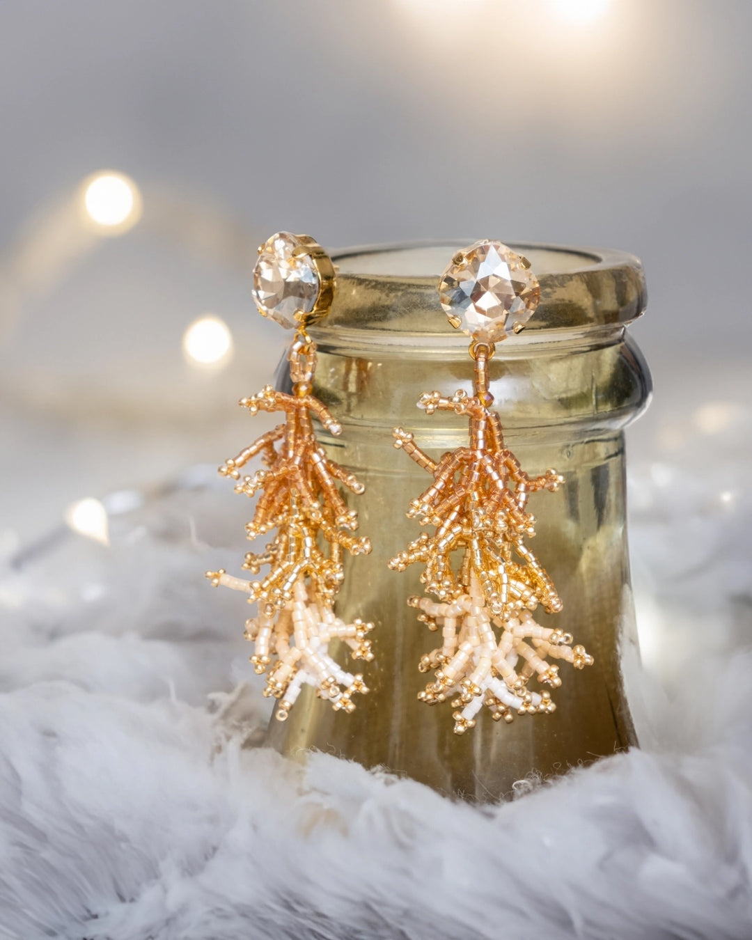 Coral Fringe Earrings