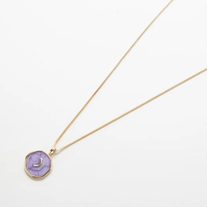 Purple Crescent Moon Medallion