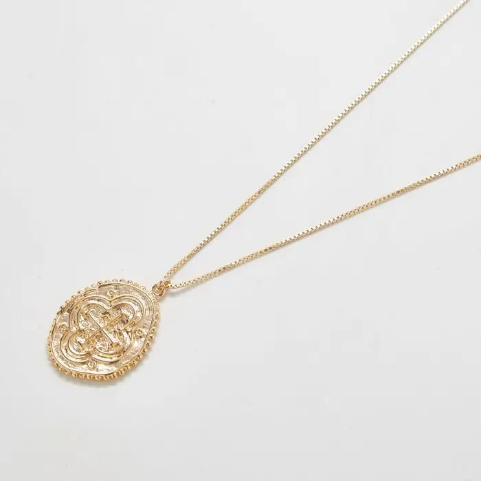 Gold Cross Medallion Necklace