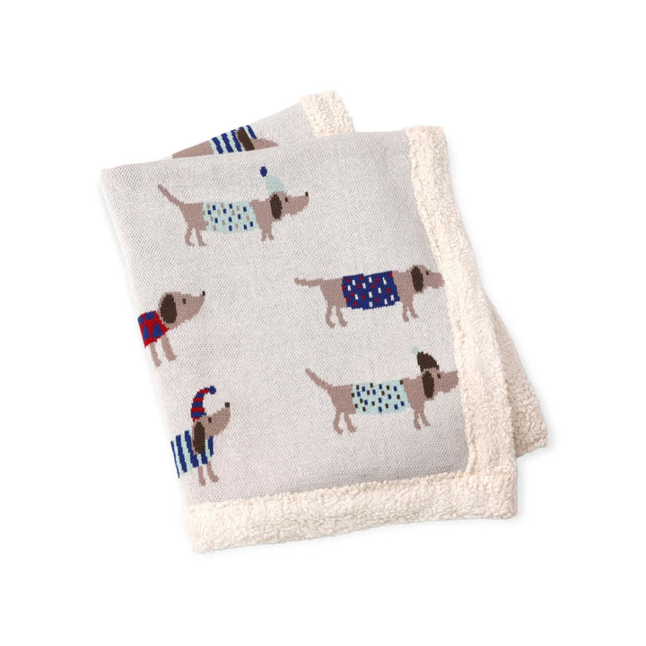 Dachshund Dog Sherpa Knit Baby Blanket