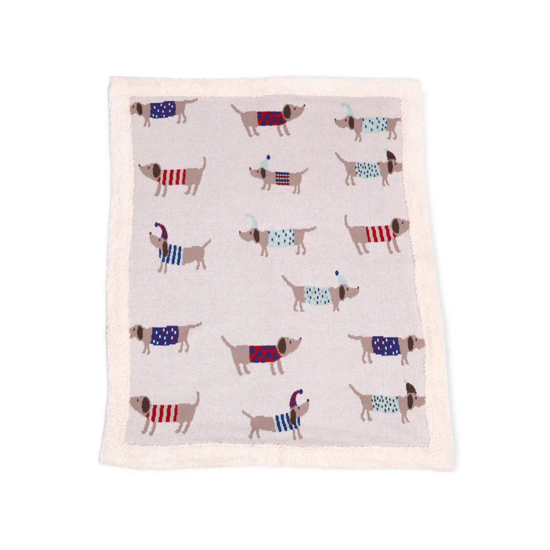 Dachshund Dog Sherpa Knit Baby Blanket