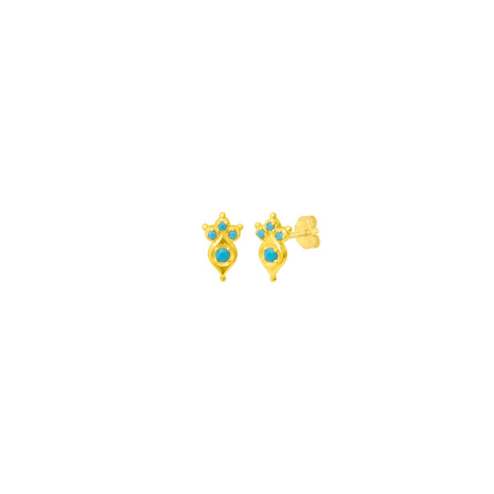 Grace Turquoise Studs Gold