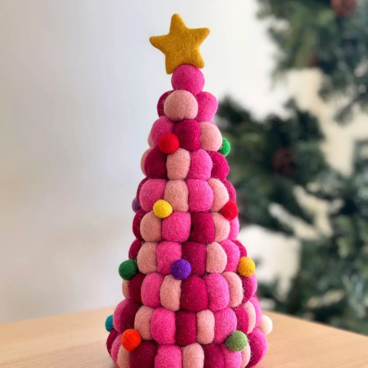 Felt Ball Christmas Tree- Pink