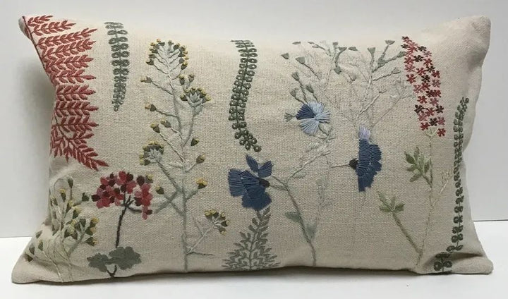 Ferns and Wildflowers Throw Pillow