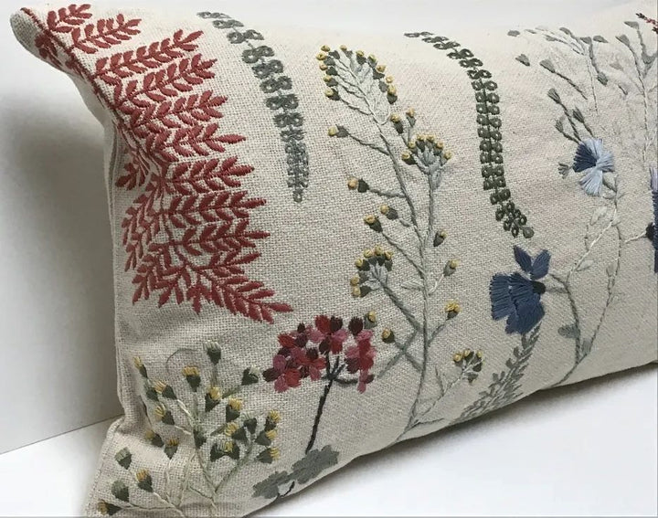 Ferns and Wildflowers Throw Pillow