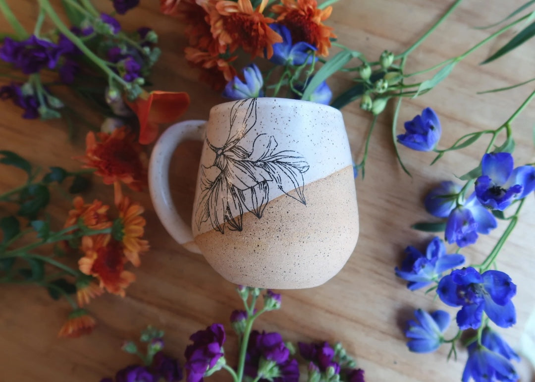 Coffee Mug -Floral Glaze